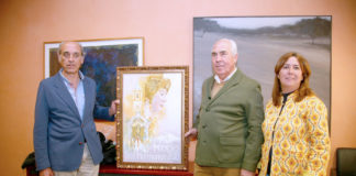 Isidoro Villalba pinta el cartel del Rocío de Dos Hermanas Isidoro Villalba