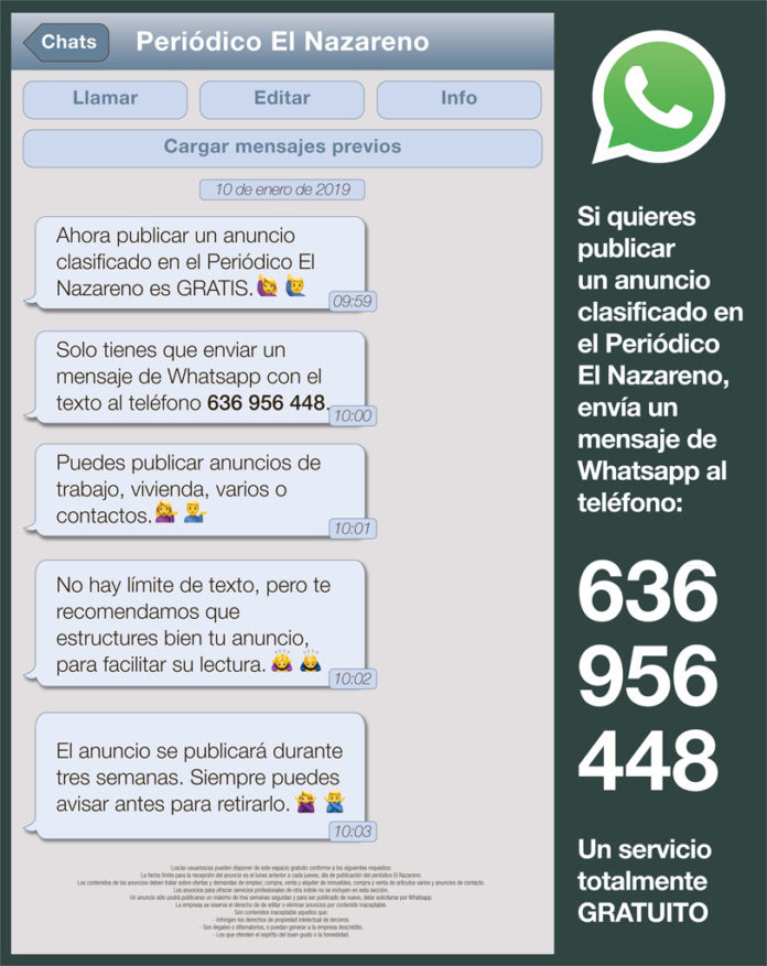 anuncios clasificados en El Nazareno