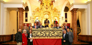 Nueva bambalina bordada para la Virgen del Mayor Dolor y Traspaso bambalina bordada