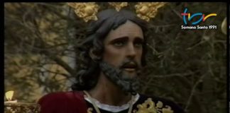 Salida de la hermandad de Oración en la Semana Santa de 1991