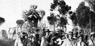 El camino de Dos Hermanas al Rocío, filmado para un documental Rocío