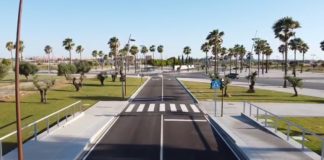 A vista de pájaro. Primera fase de la plataforma de metrobús
