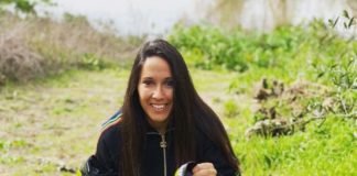 Mari Paz Vilas presenta sus nuevas botas en la Laguna de Fuente del Rey Mari Paz Vilas