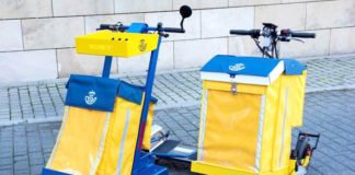 Los carteros repartirán en patinete con carros de reparto asistidos carros de reparto asistidos