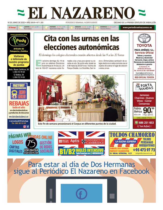 Periódico El Nazareno nº 1.301 de 16 de junio de 2022
