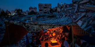Concentración en solidaridad con la población palestina concentración