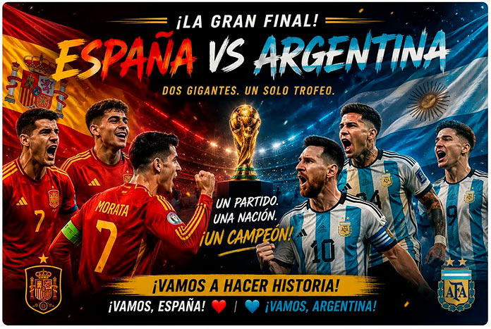 futbol pantalla gigante final Mundial Dos Hermanas