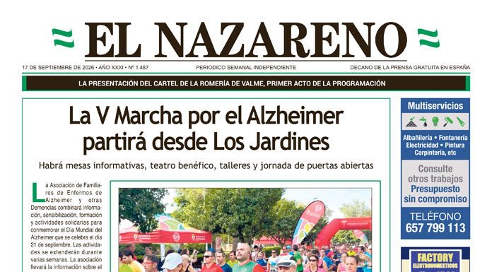 Periódico El Nazareno nº 1.487 de 17 de septiembre de 2026 Periódico El Nazareno de Dos Hermanas