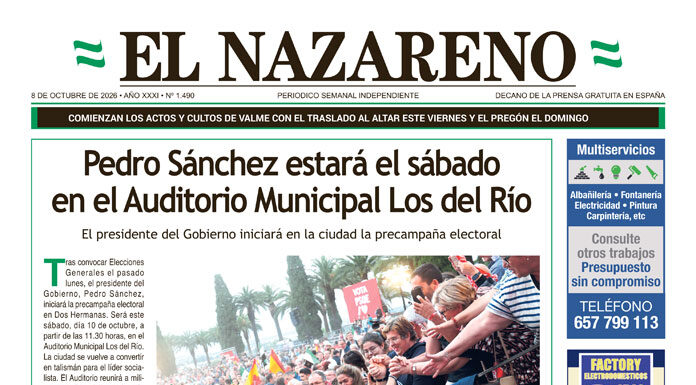 Periódico El Nazareno nº 1.490 de 8 de octubre de 2026 Periódico El Nazareno de Dos Hermanas